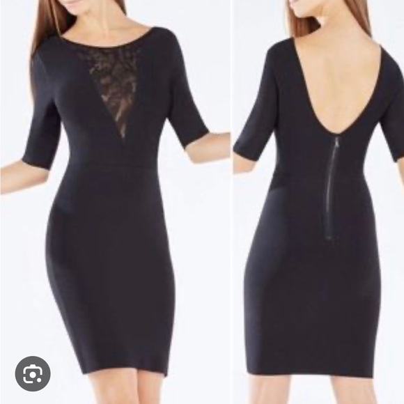 Robe ajustée BCBGmaxazria noir et dentelle - Picture 2 of 5